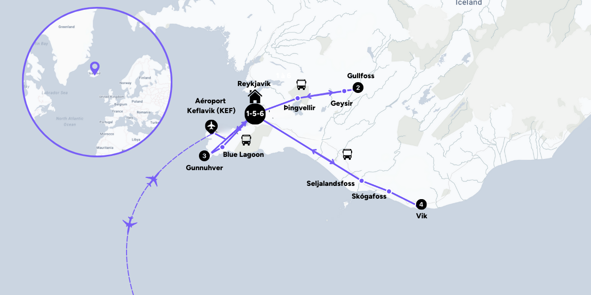 L'itinéraire de votre voyage (version hiver) 