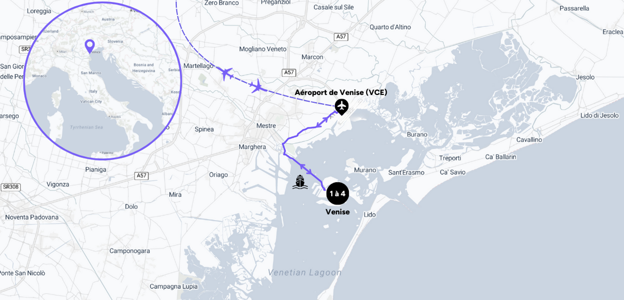 L'itinéraire de votre voyage