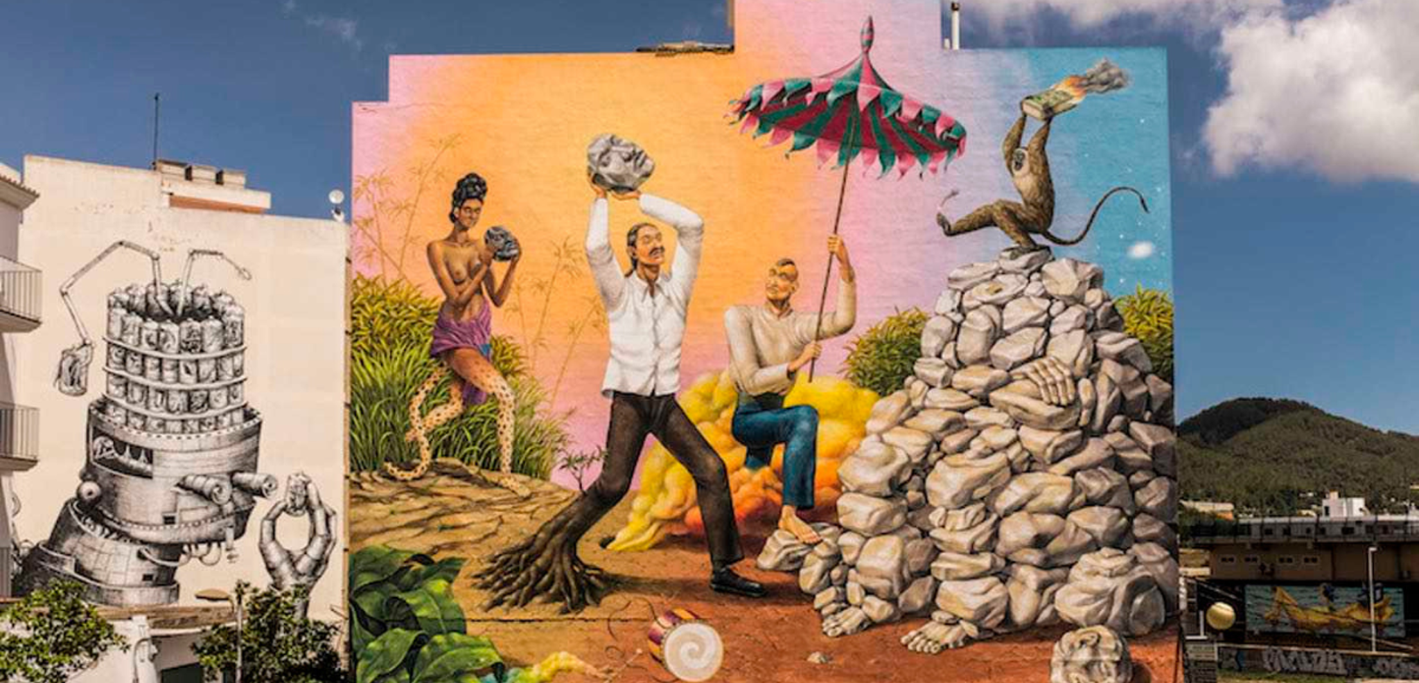 Street-art à Sant Antoni de Portmany, Ibiza, Espagne