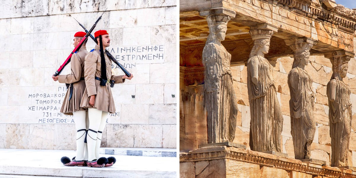 Danse grecque ? Non, relève de la garde devant le parlement ! 