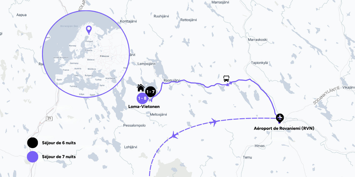 L'itinéraire de votre séjour en Finlande 