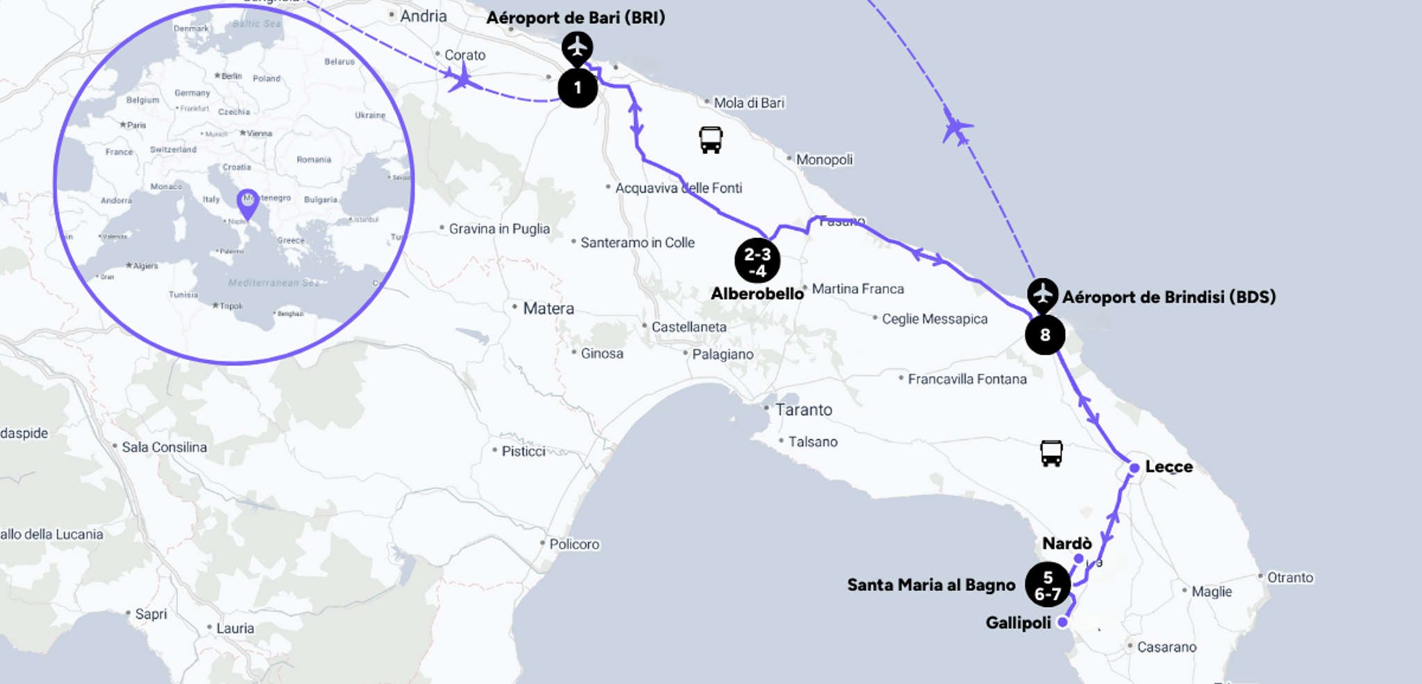 L'itinéraire de votre voyage entre femmes