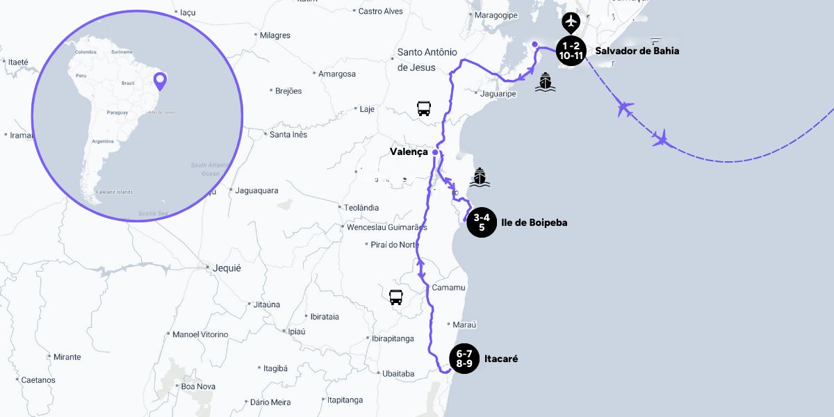 L'itinéraire de votre voyage 