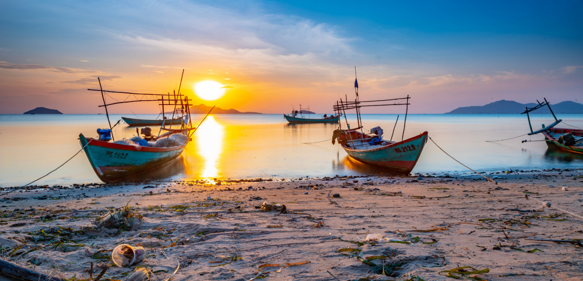 Coucher de soleil à Kep