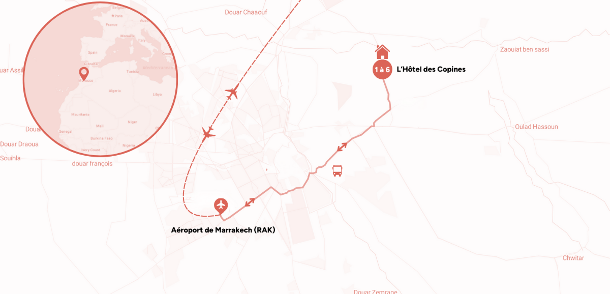 L'itinéraire de votre voyage