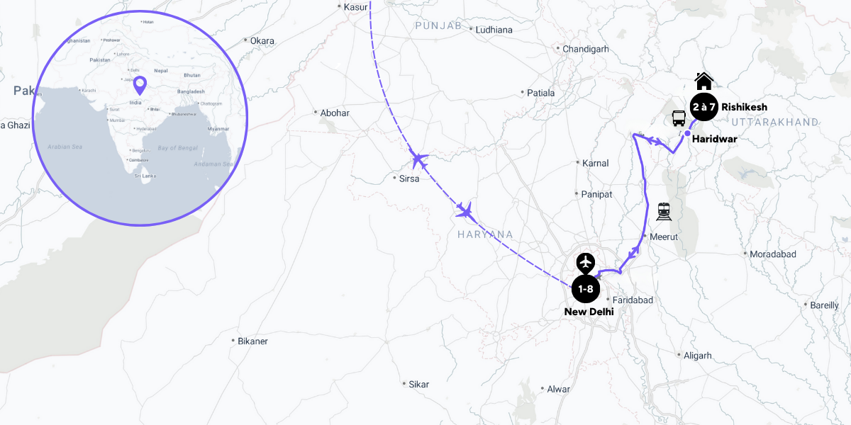 L'itinéraire de votre séjour bien-être en Inde