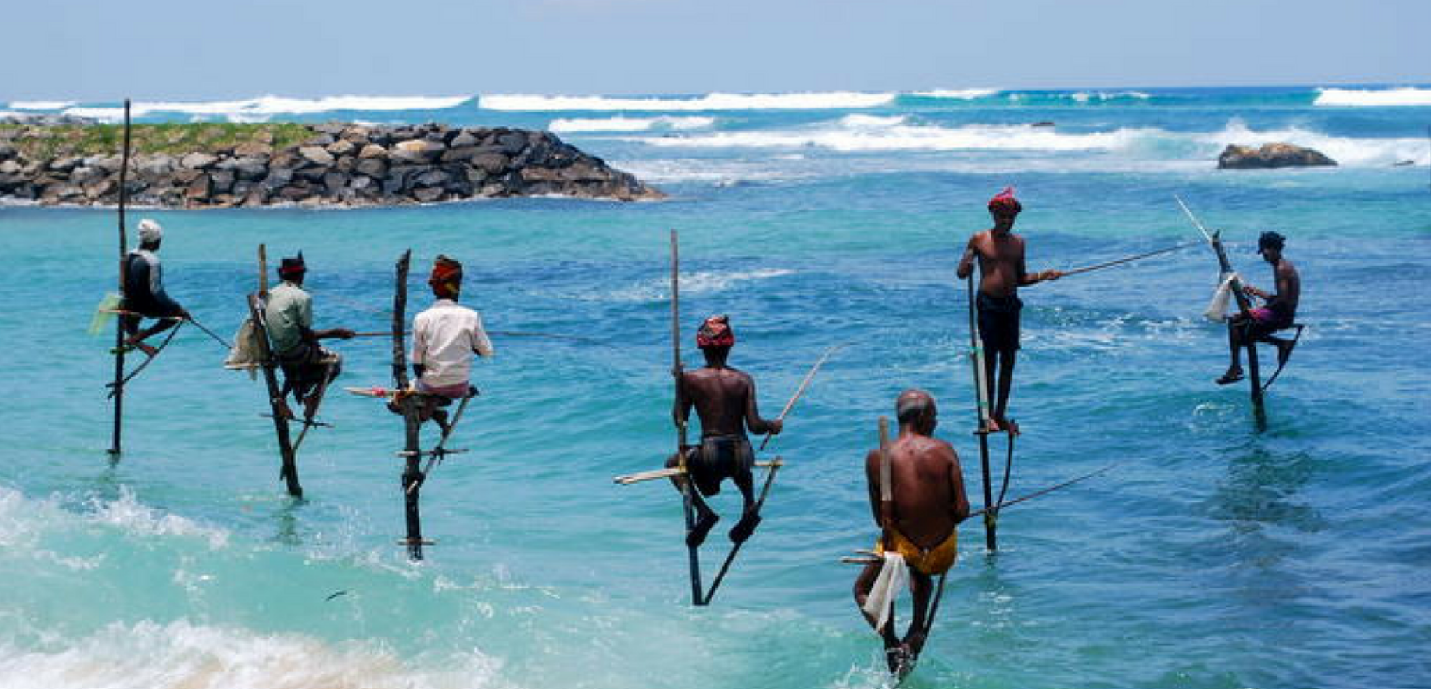 Pêcheurs traditionnels Sri Lankais
