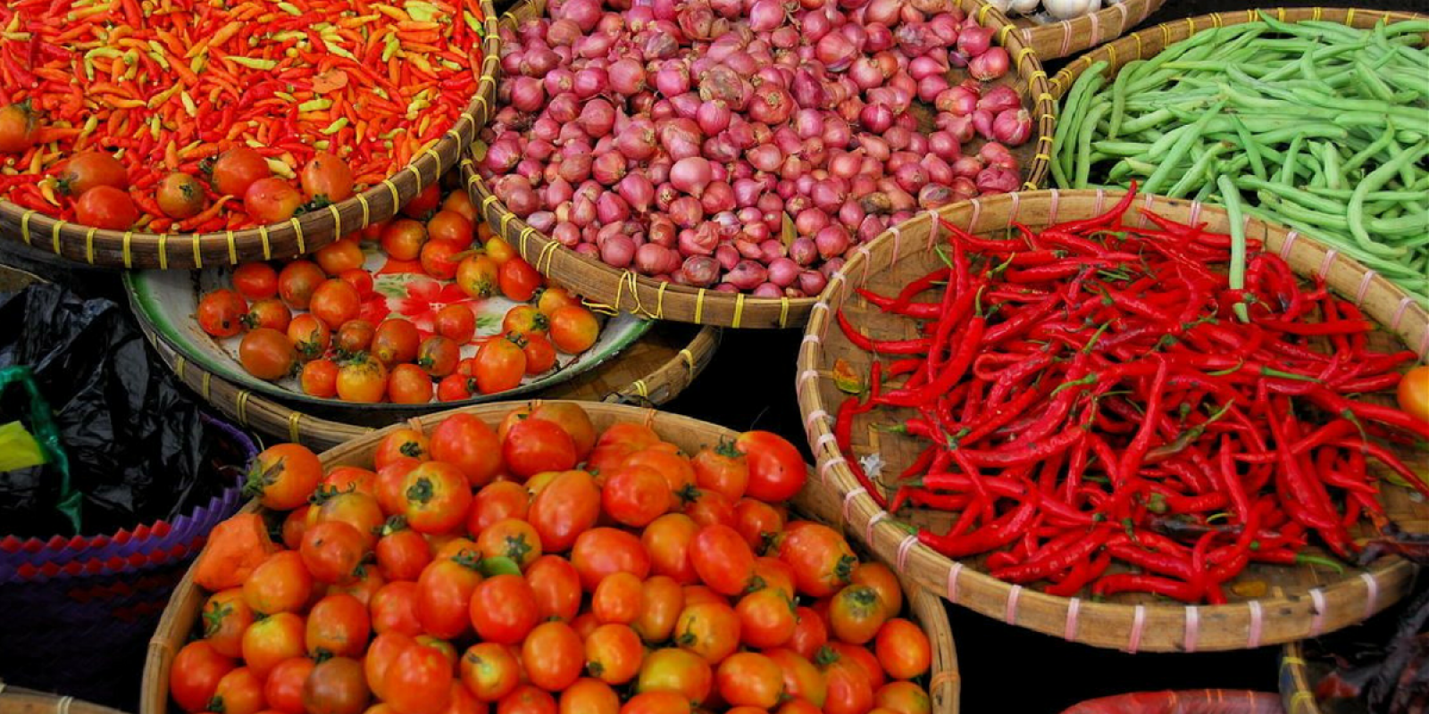 Les couleurs vives du marché Balinais