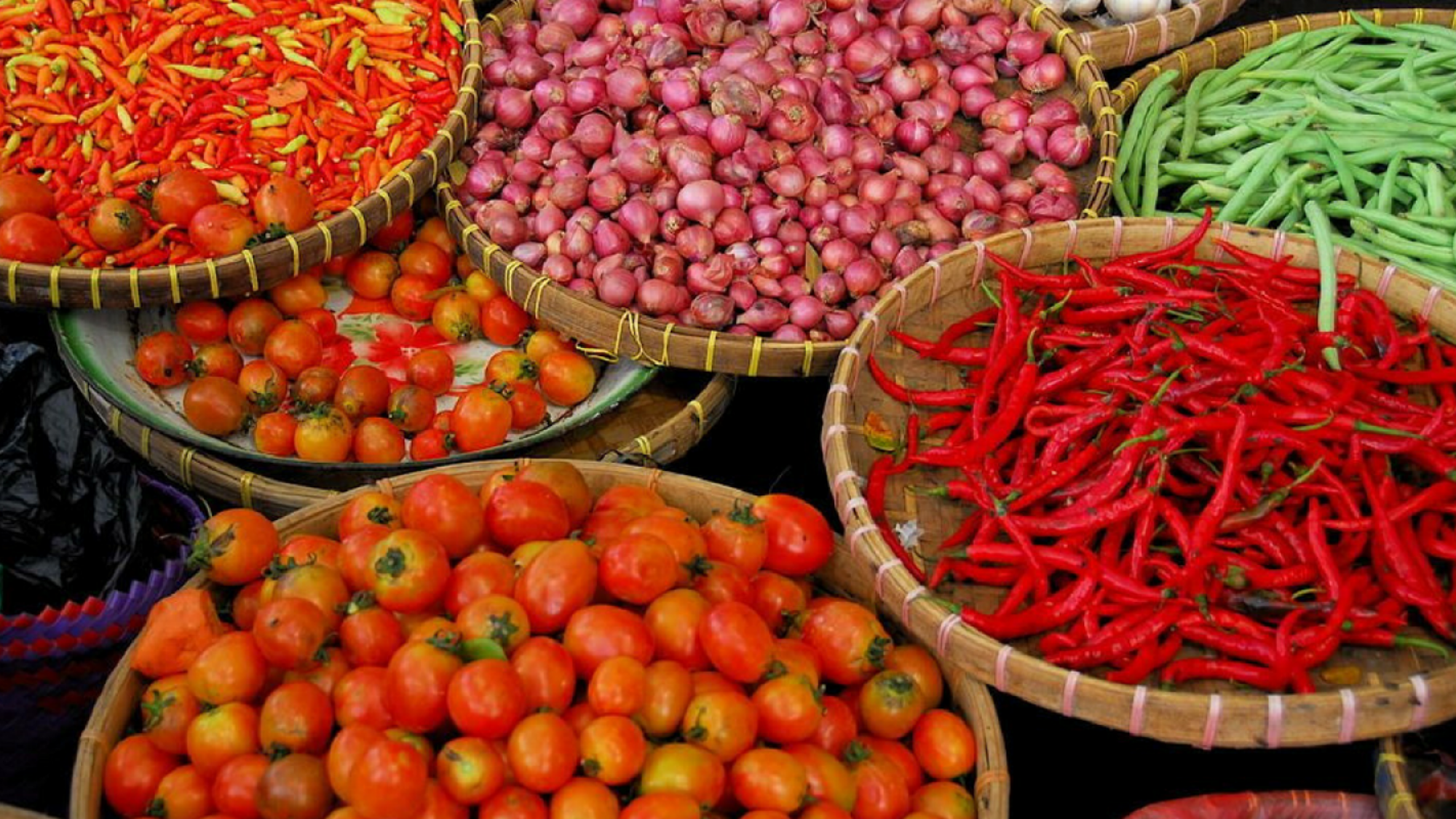 Les couleurs vives du marché Balinais