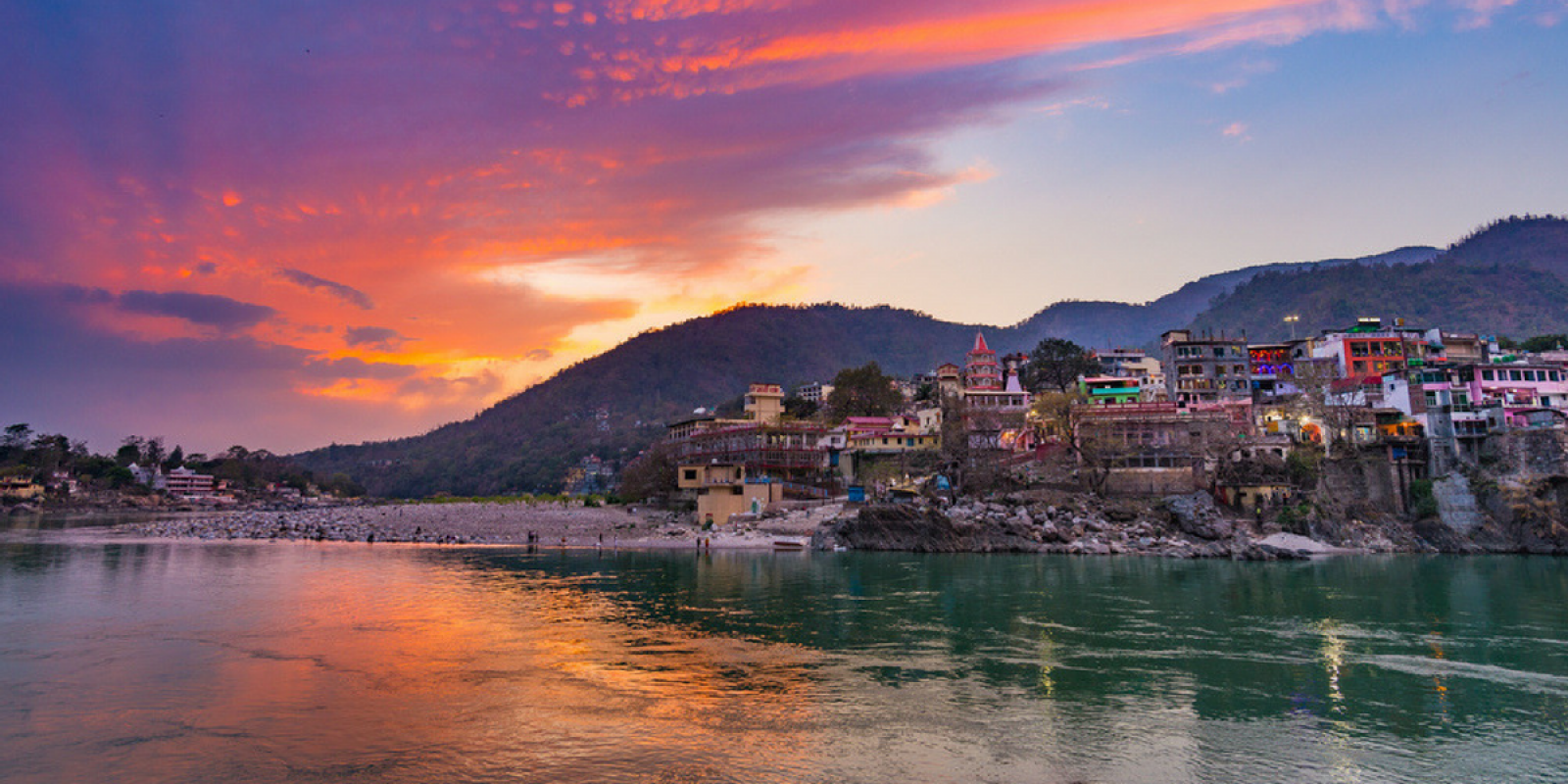 Un coucher de soleil sur Rishikesh