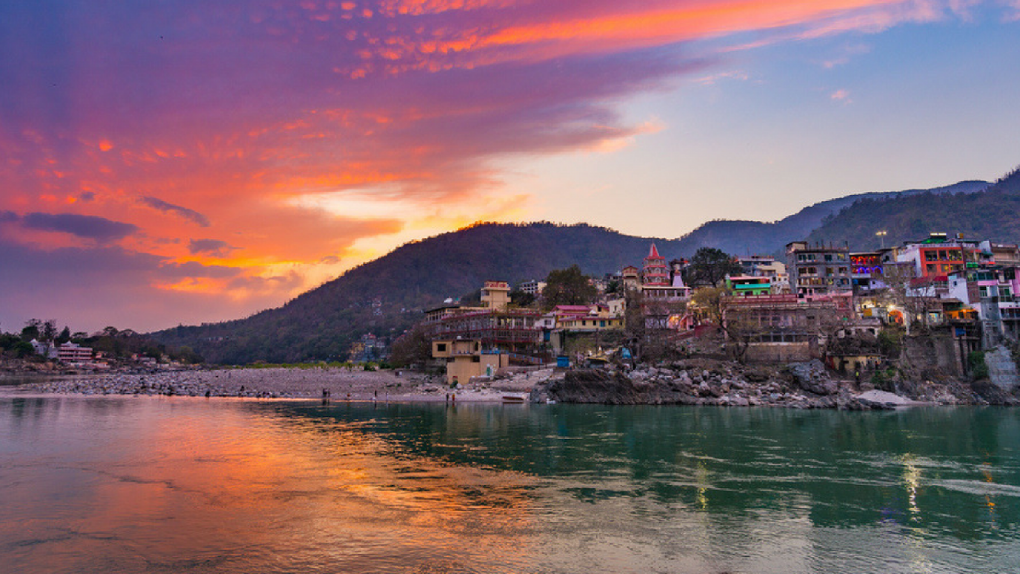 Un coucher de soleil sur Rishikesh