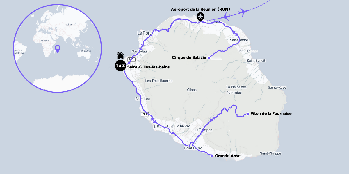 L'itinéraire de votre voyage
