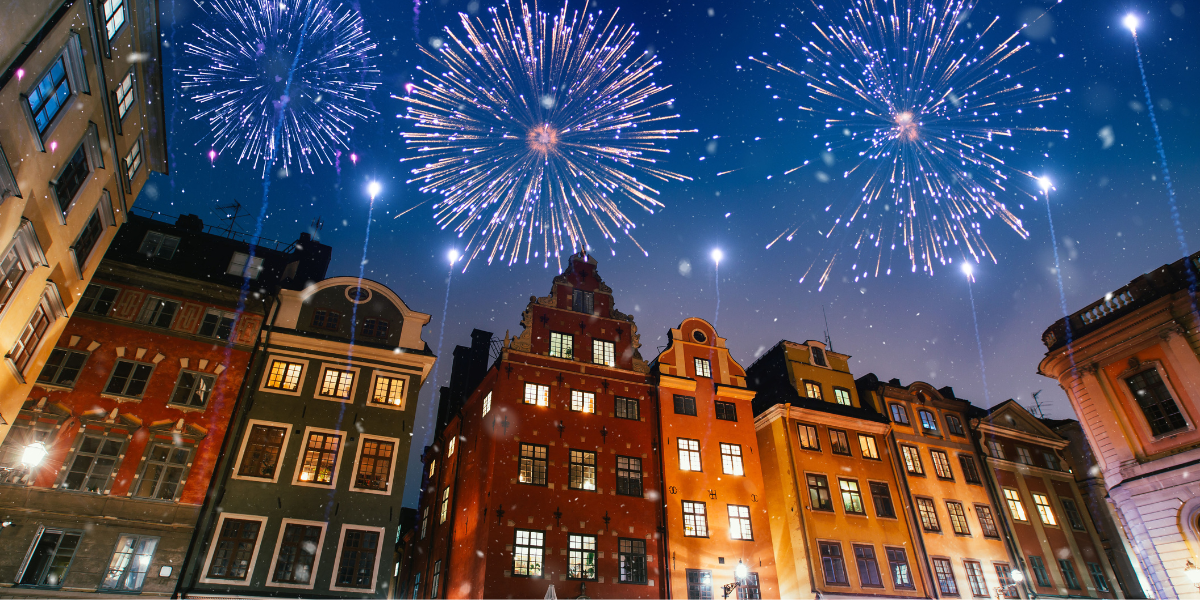Les feux d'artifice qui illuminent le ciel de Stockholm 