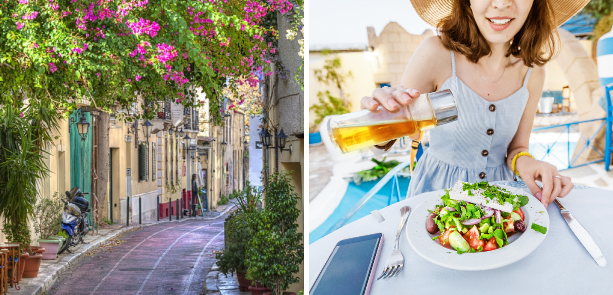 Les quartiers plein de charme et la cuisine grecque