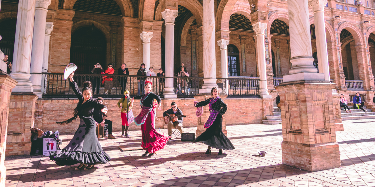 Danseuses de flamenco, Plaza de España, Séville