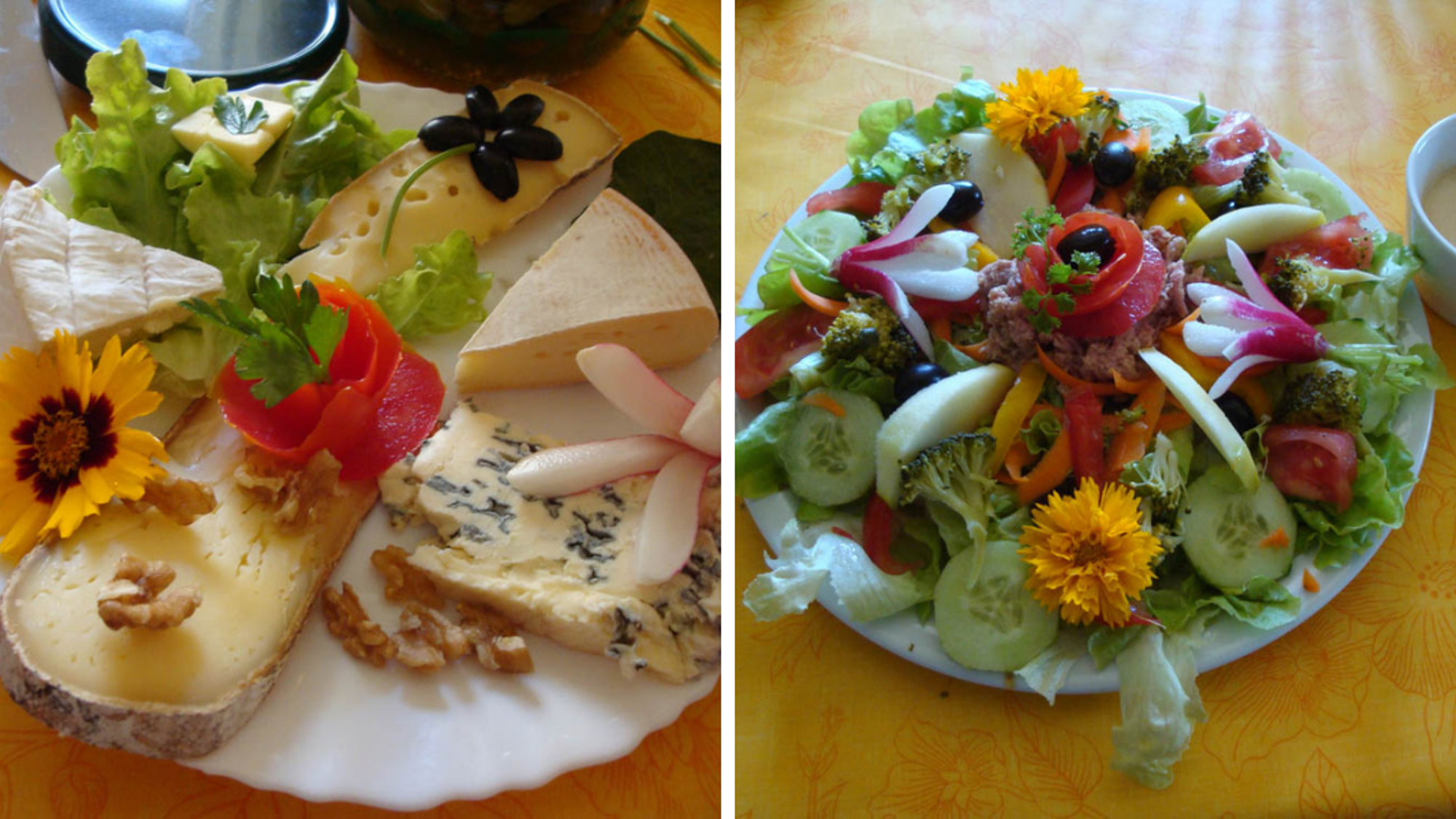 Dîners végétariens avec produits locaux au refuge