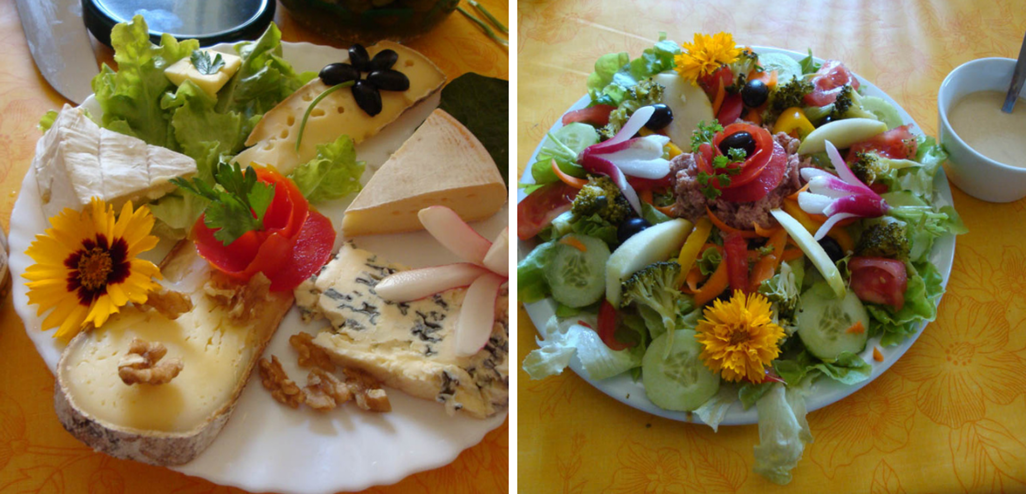 Dîners végétariens avec produits locaux au refuge