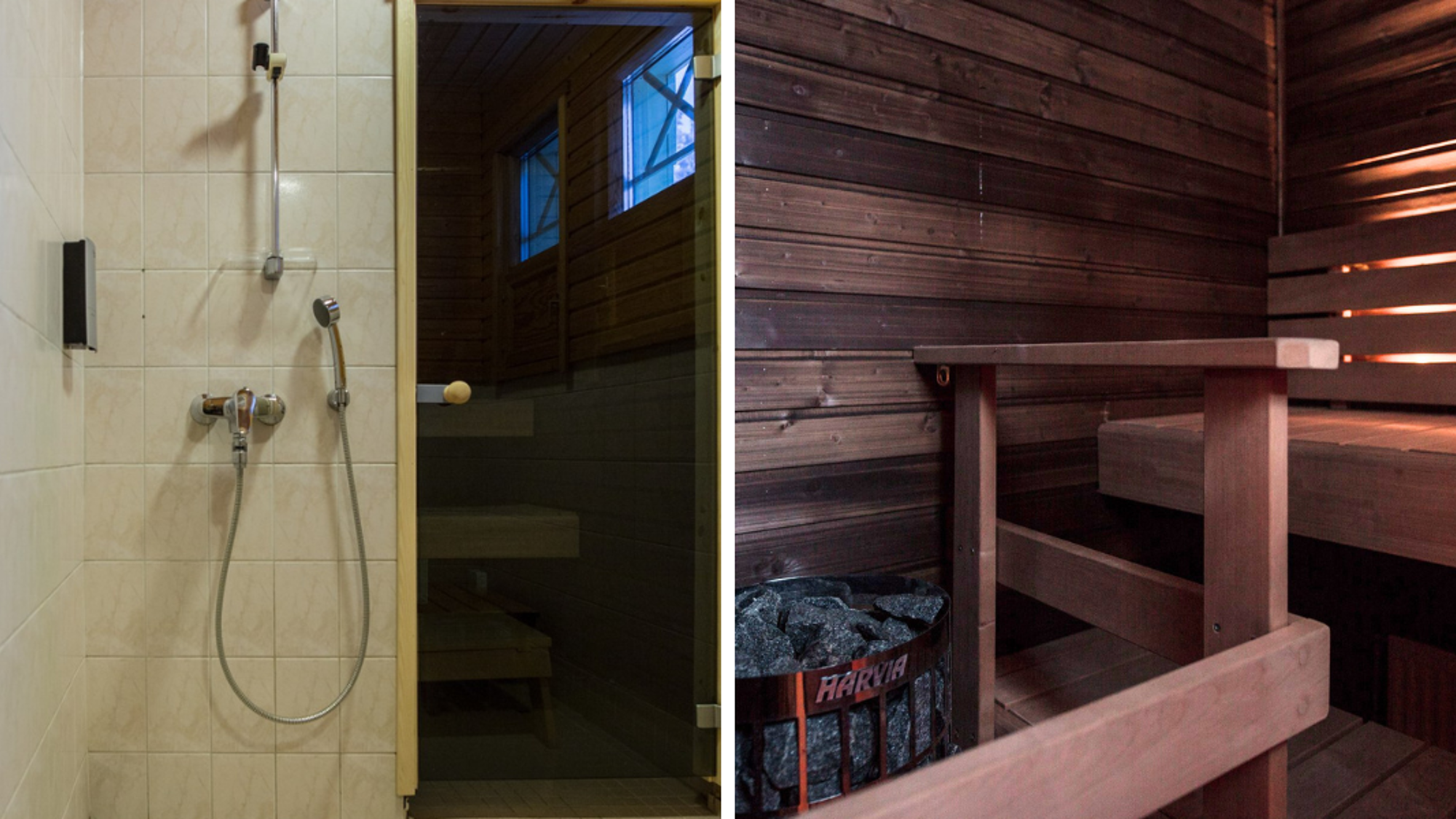 Salle de bain avec sauna