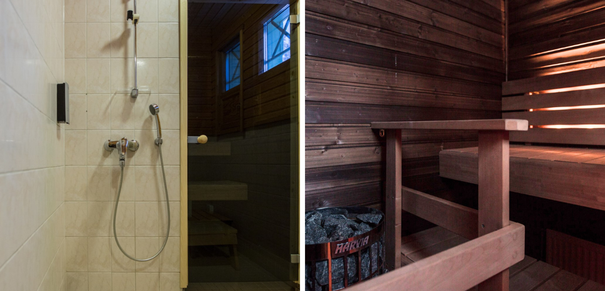 Salle de bain avec sauna