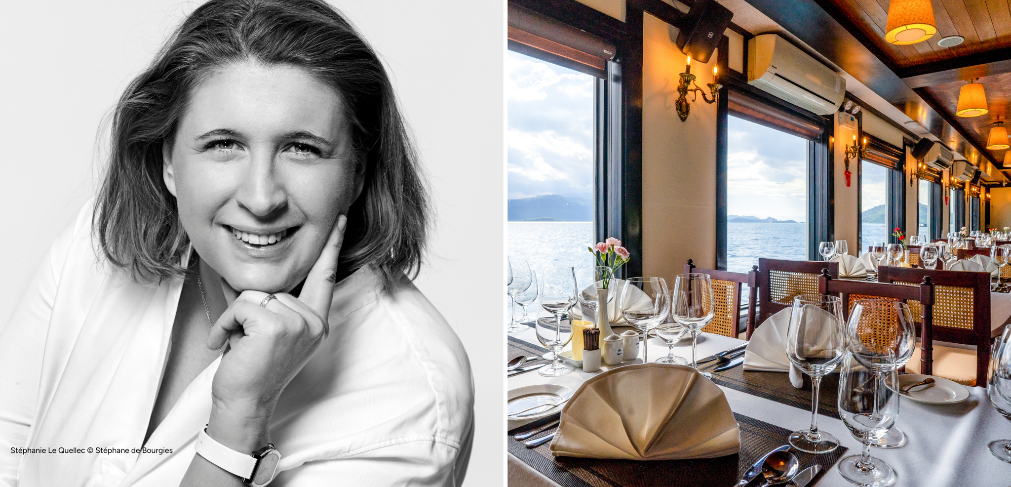 Stéphanie Le Quellec, cheffe doublement étoilée au Michelin ©Stéphane de Bourgies