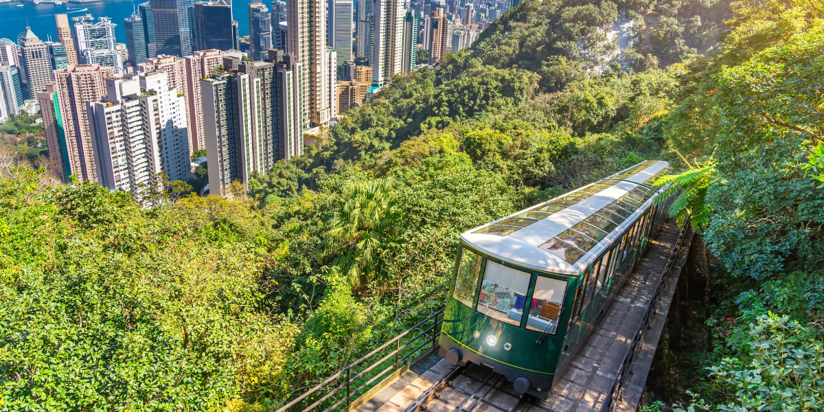 Tramway du pic Victoria, Hong Kong, Chine 