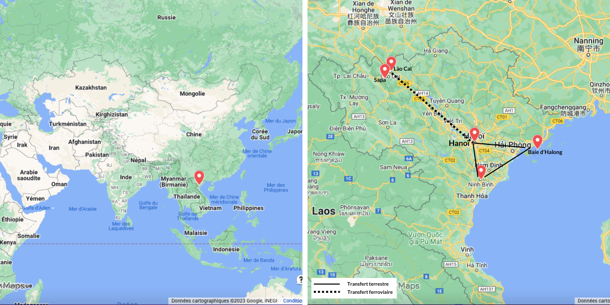 Votre parcours à travers le nord du Vietnam