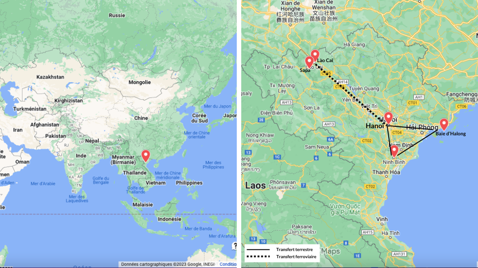 Votre parcours à travers le nord du Vietnam