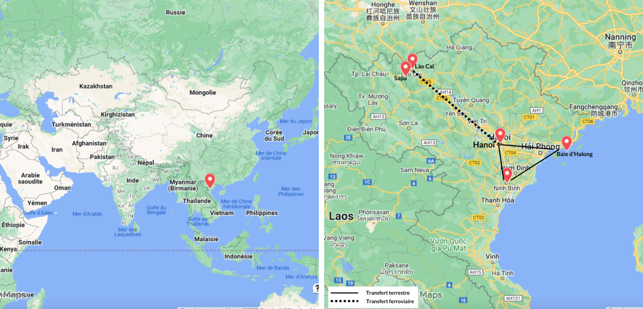 Votre parcours à travers le nord du Vietnam