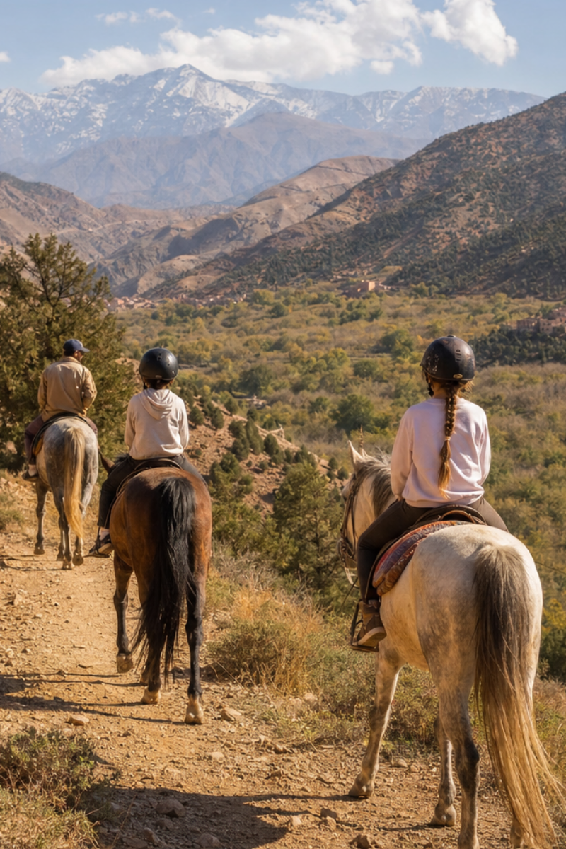 Balade à cheval dans l'Atlas, (photo générée par l'intelligence artificielle) 
