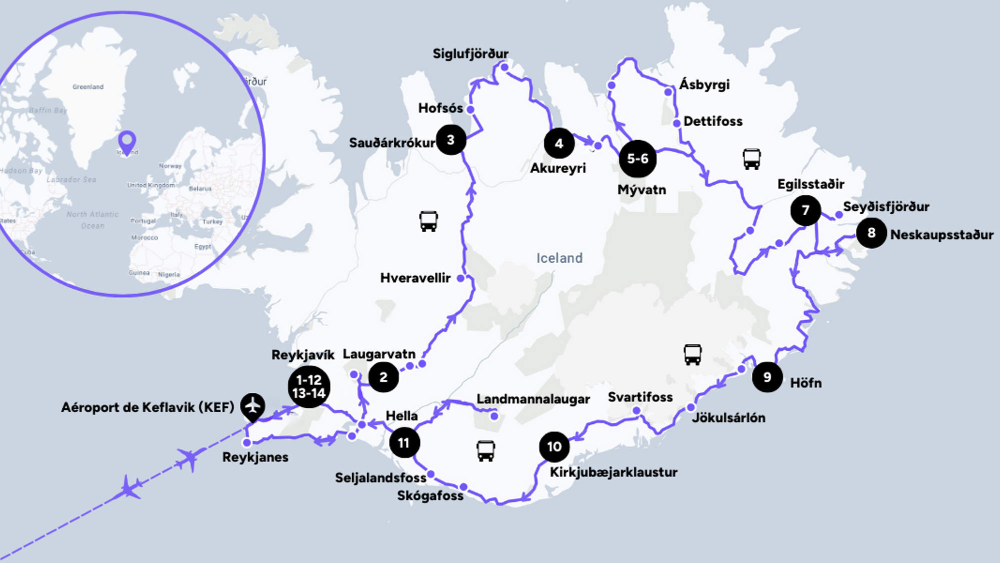 L'itinéraire de votre voyage entre femmes