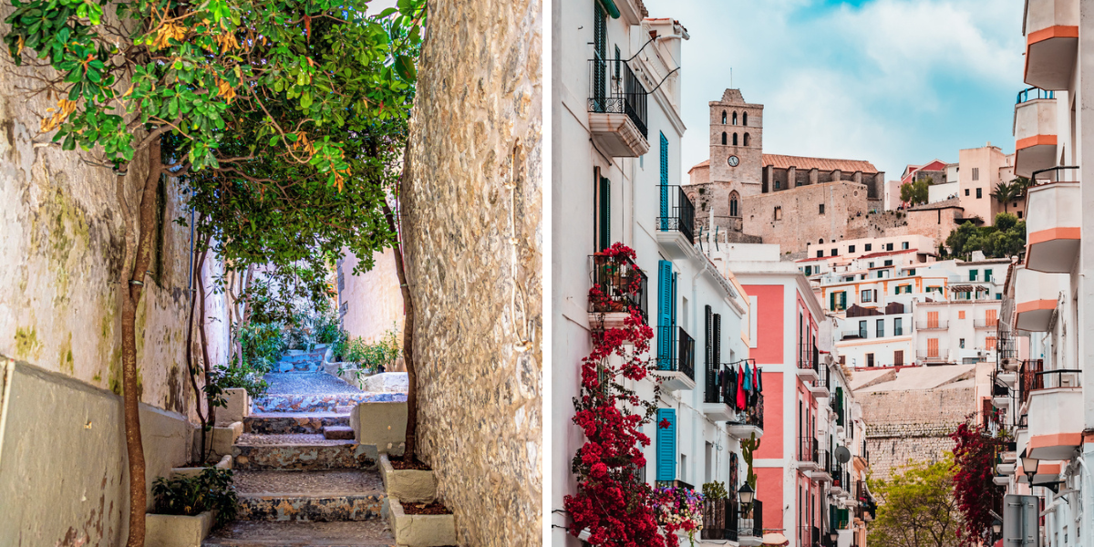 Suivez le guide dans la vieille ville d'Ibiza 
