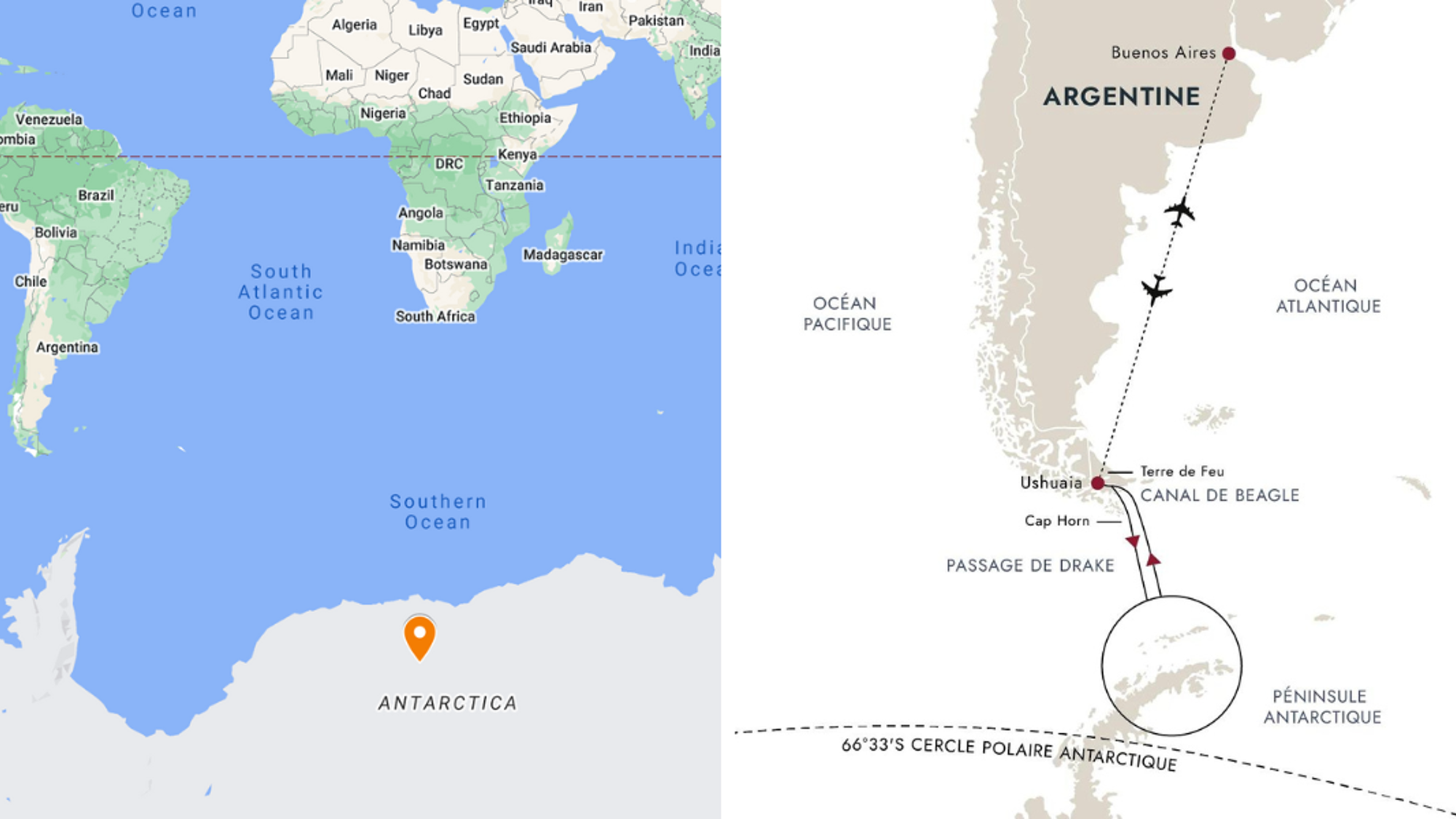 Zoom sur l'itinéraire de votre voyage