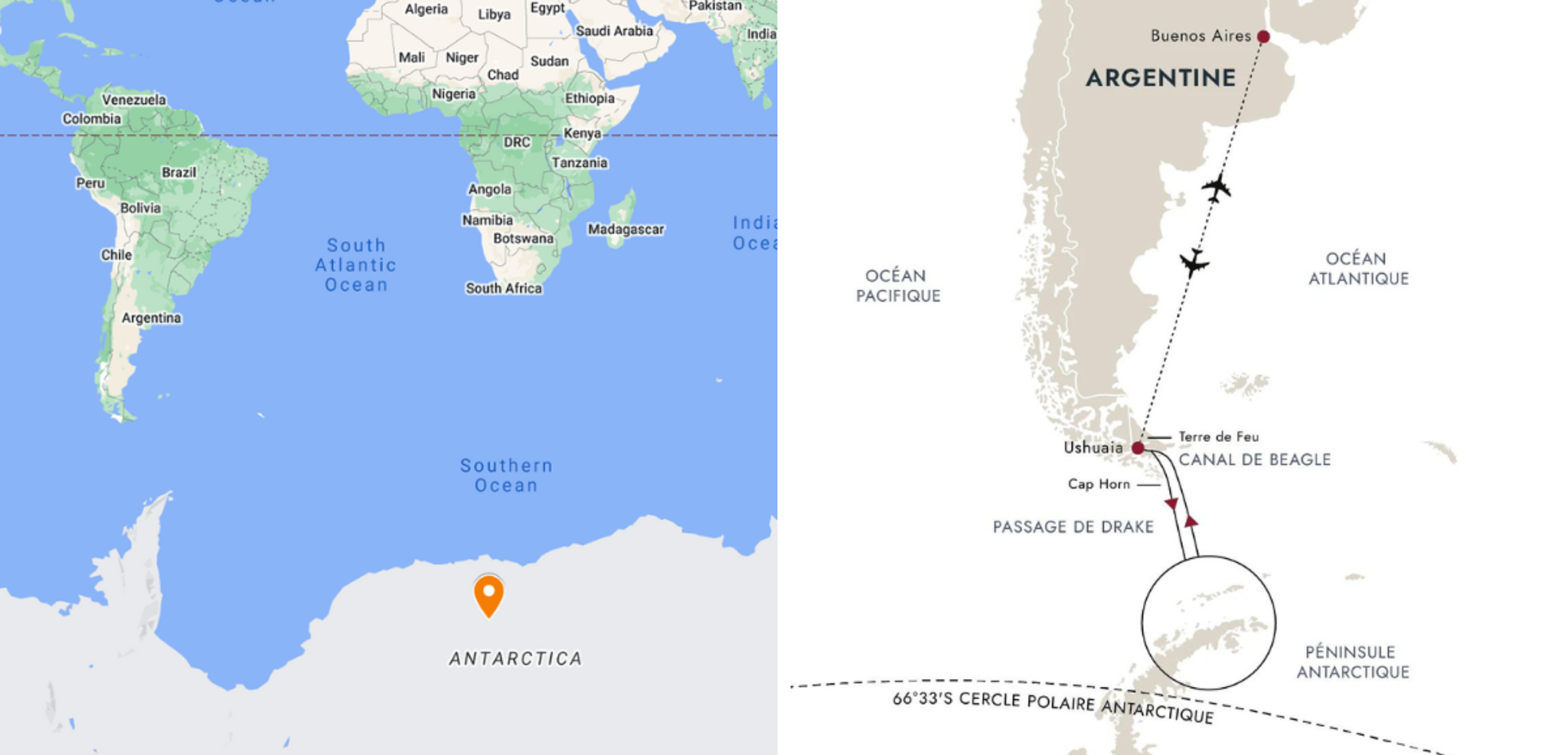 Zoom sur l'itinéraire de votre voyage