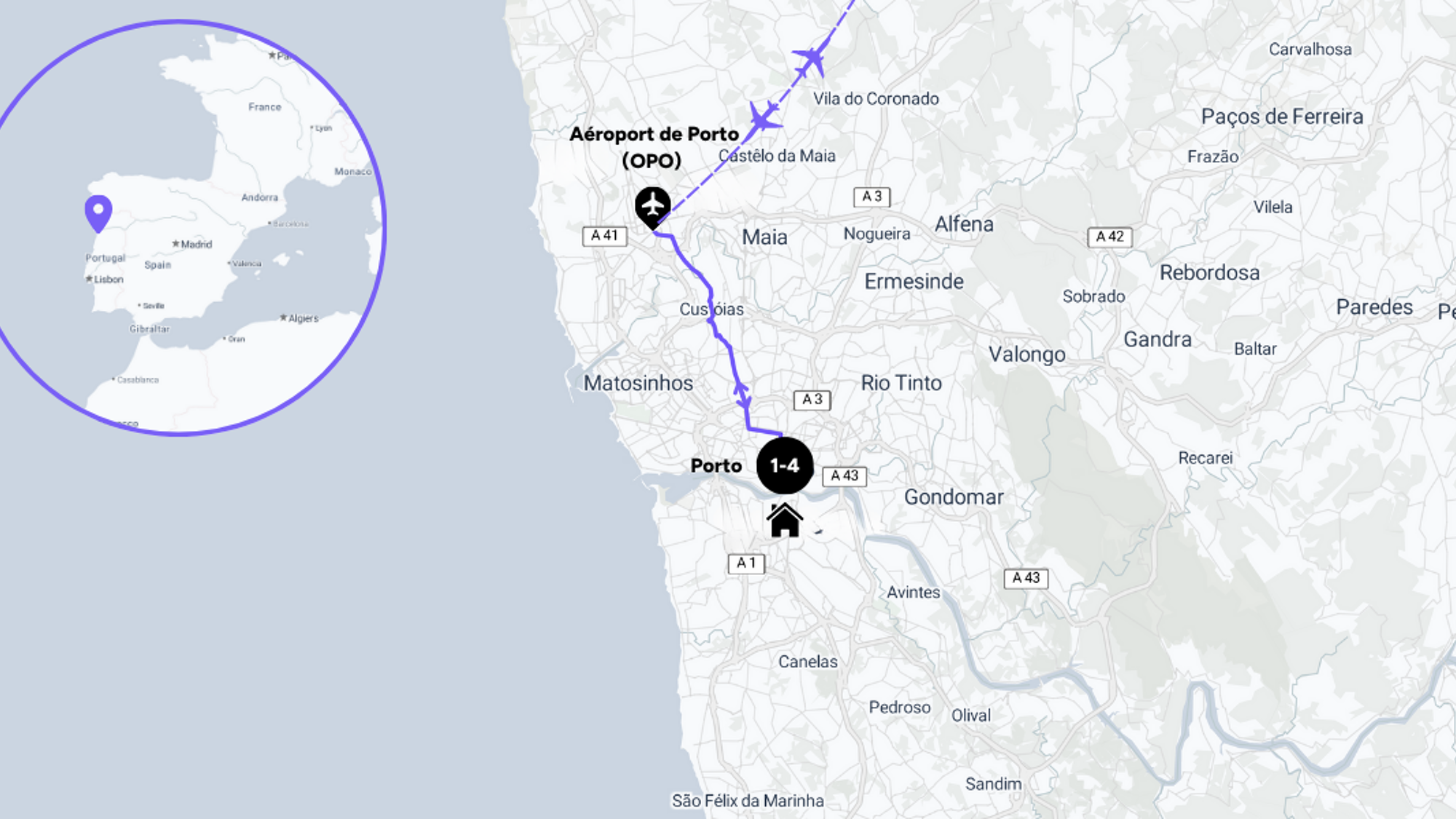 L'itinéraire de votre voyage