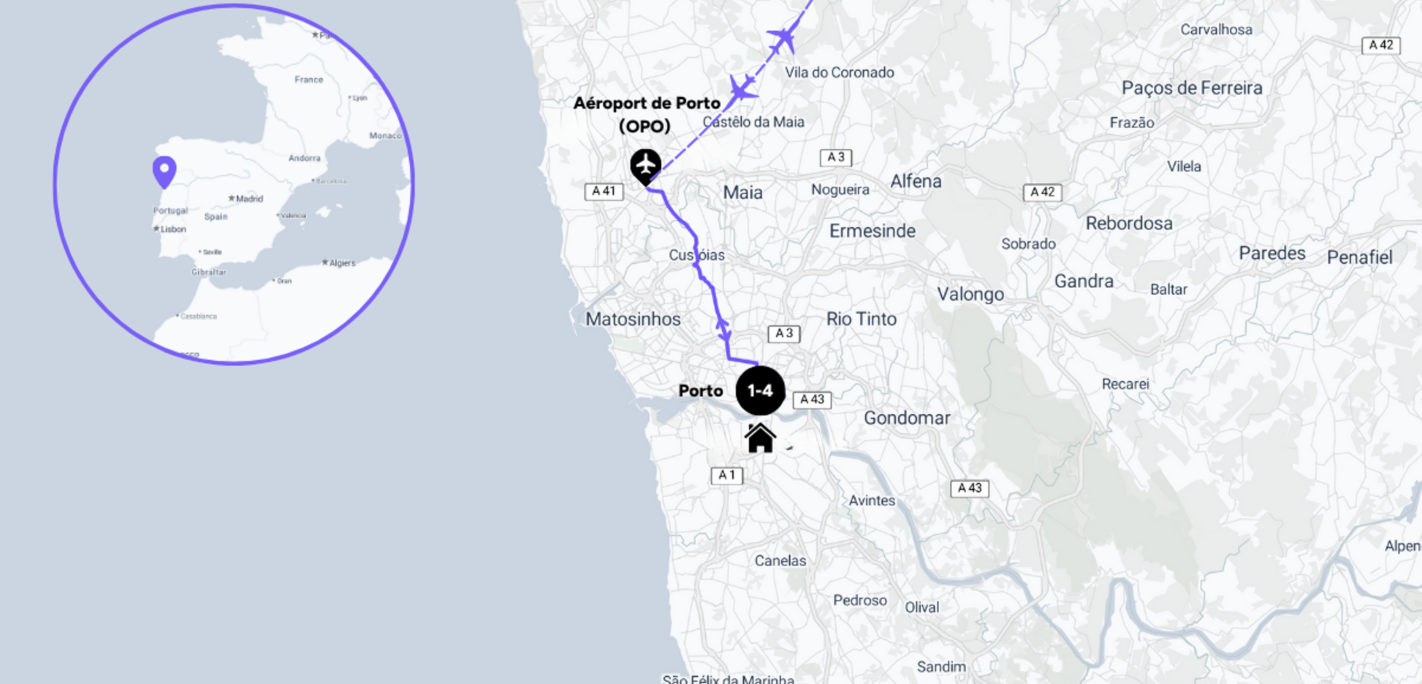 L'itinéraire de votre voyage