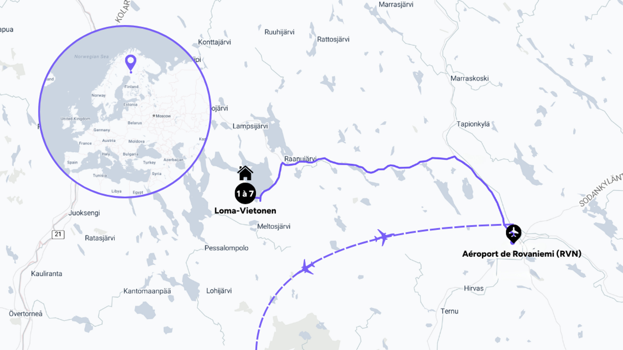 L'itinéraire de votre séjour en Finlande