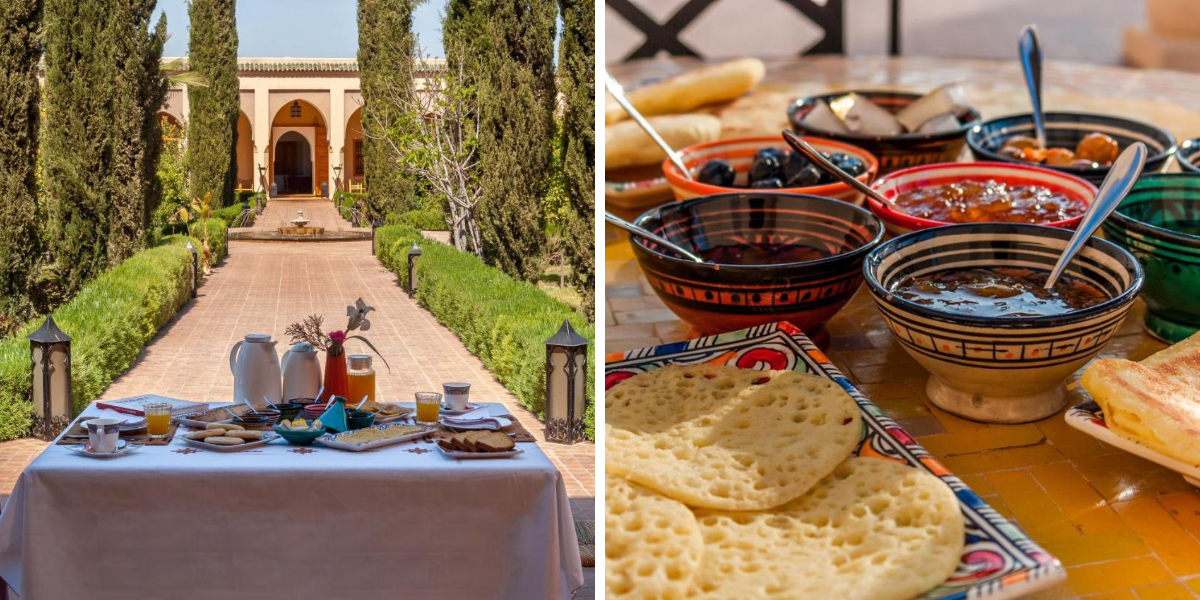 Et savourez des repas préparés à base de produits bio du Riad  