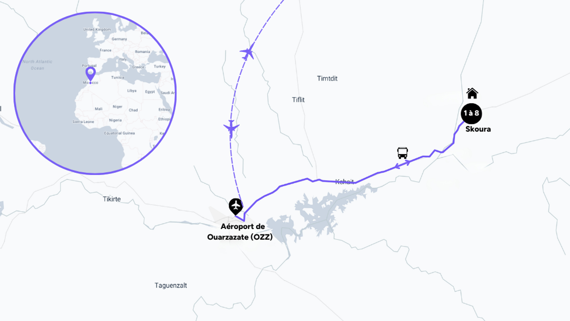 L'itinéraire de votre séjour au Maroc