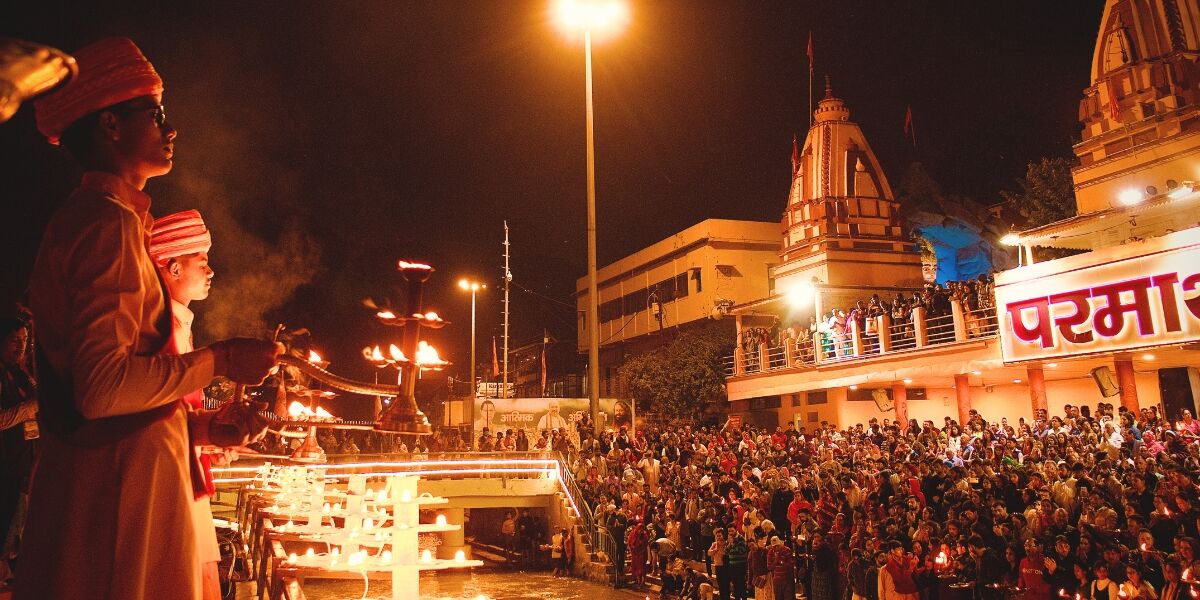 Cérémonie de Aarti, Rishikesh, Uttarakhand, Inde