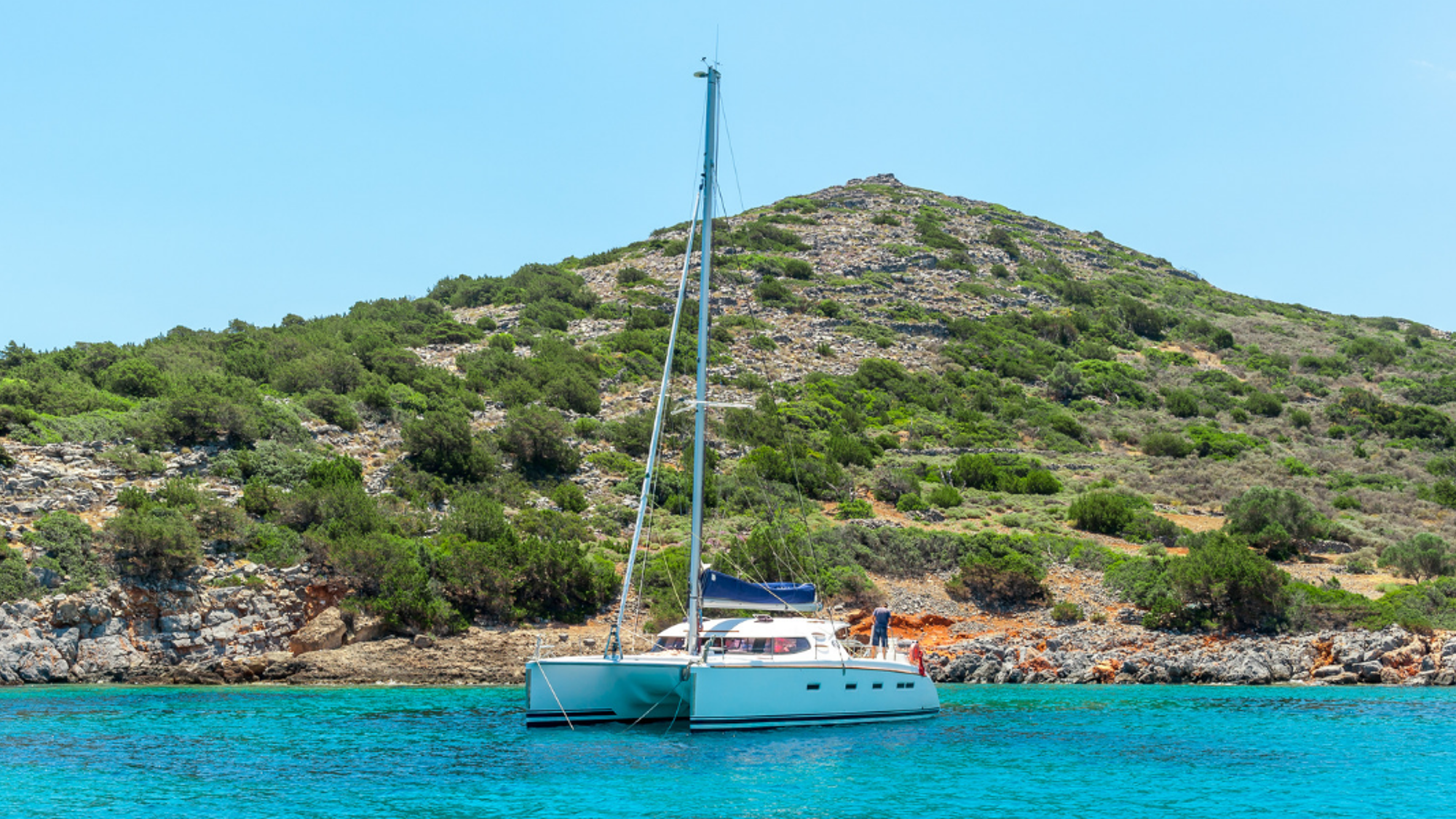 Journée en catamaran dans les eaux turquoises de la Crète !
