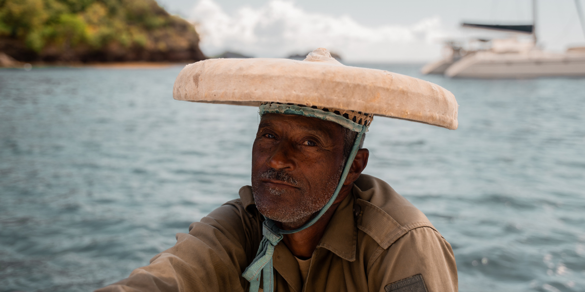 Pêcheur, Îlets Pigeon, Guadeloupe