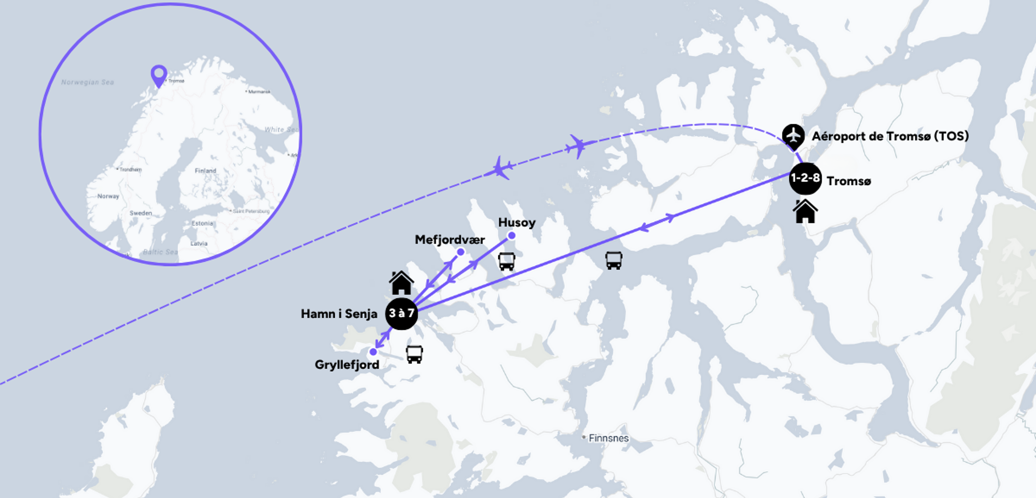 L'itinéraire de votre voyage entre femmes