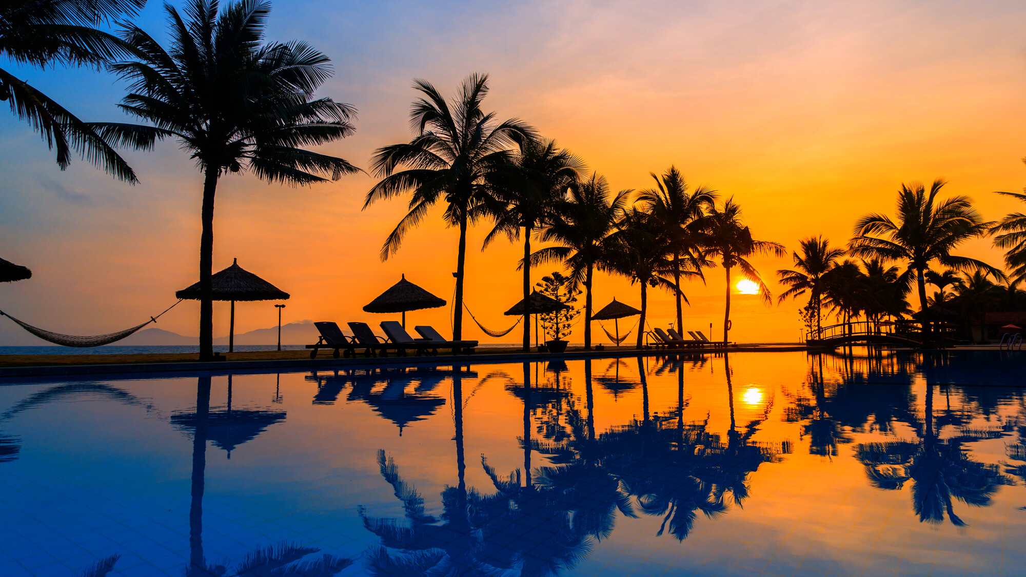 En admirant le coucher de soleil sur la plage !