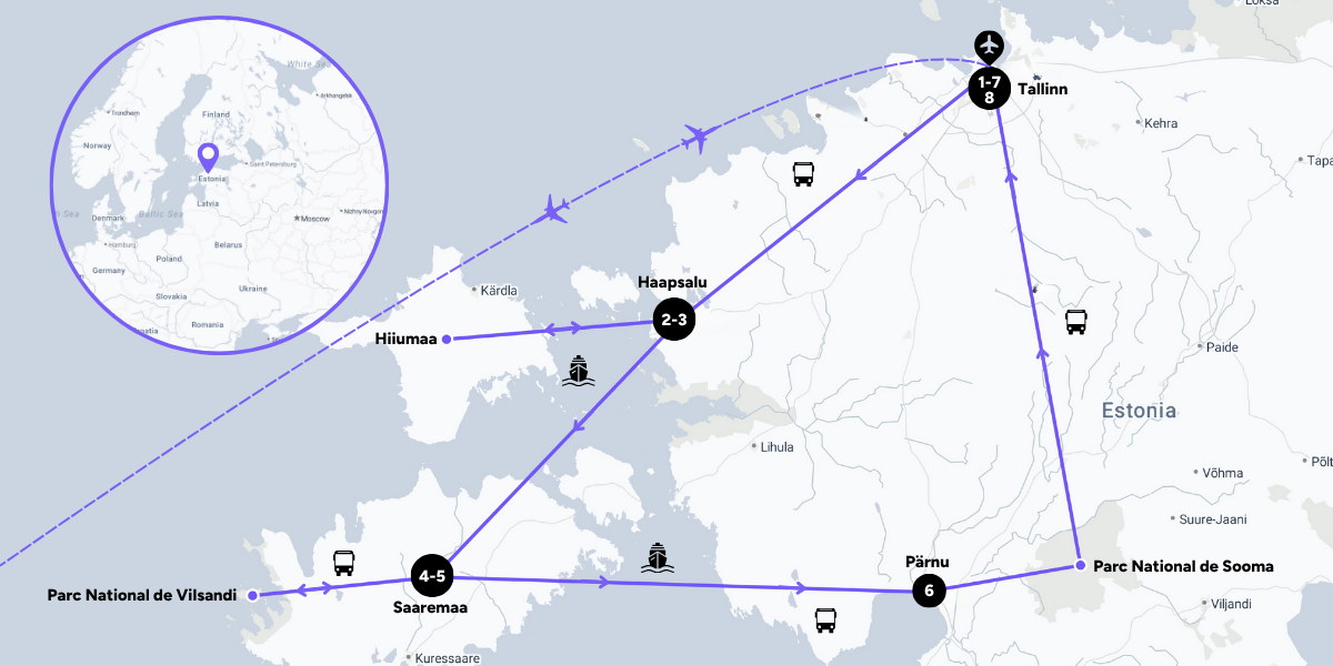 L'itinéraire de votre voyage 