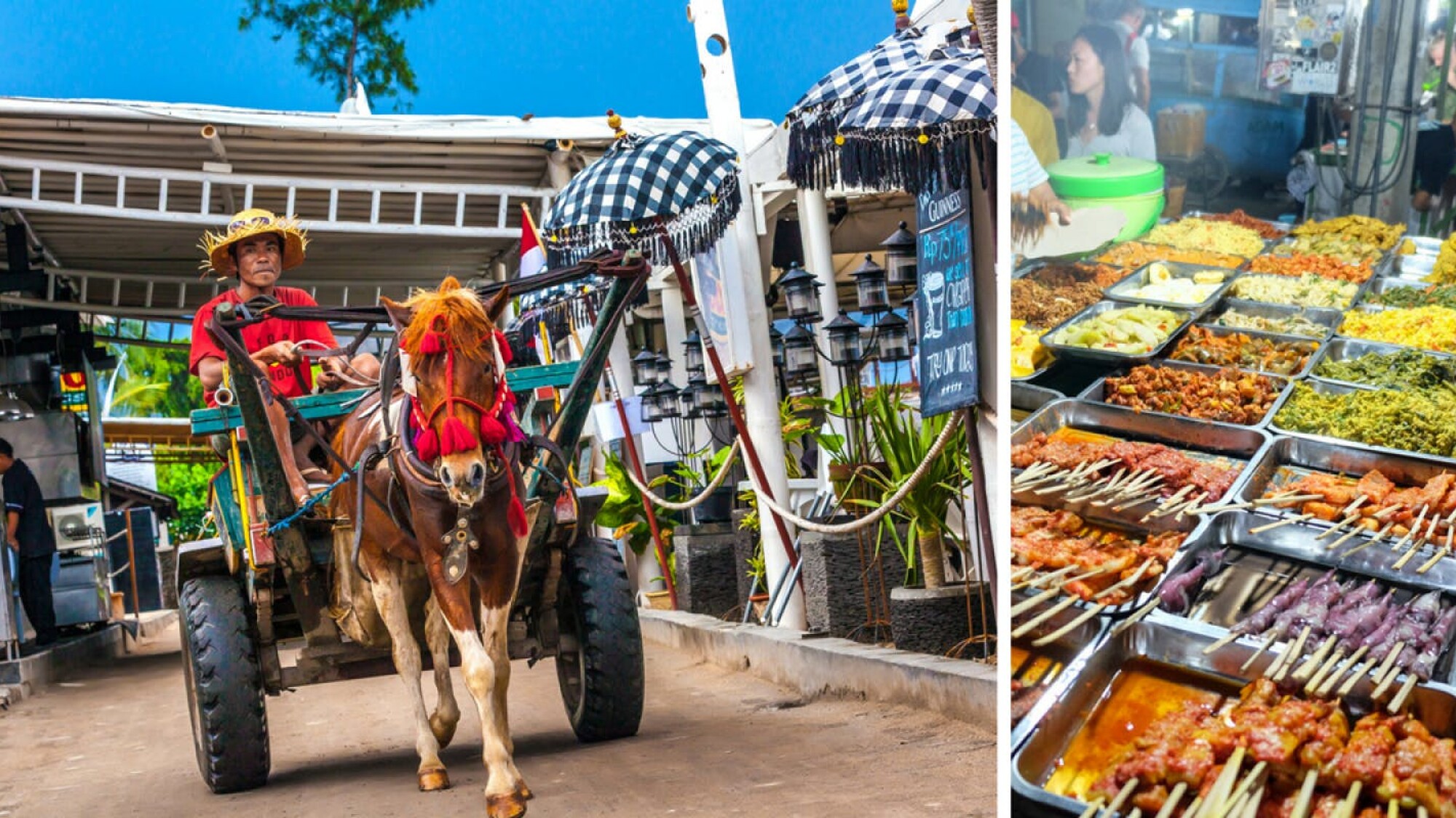 Cidomo & night market à Gili Trawangan