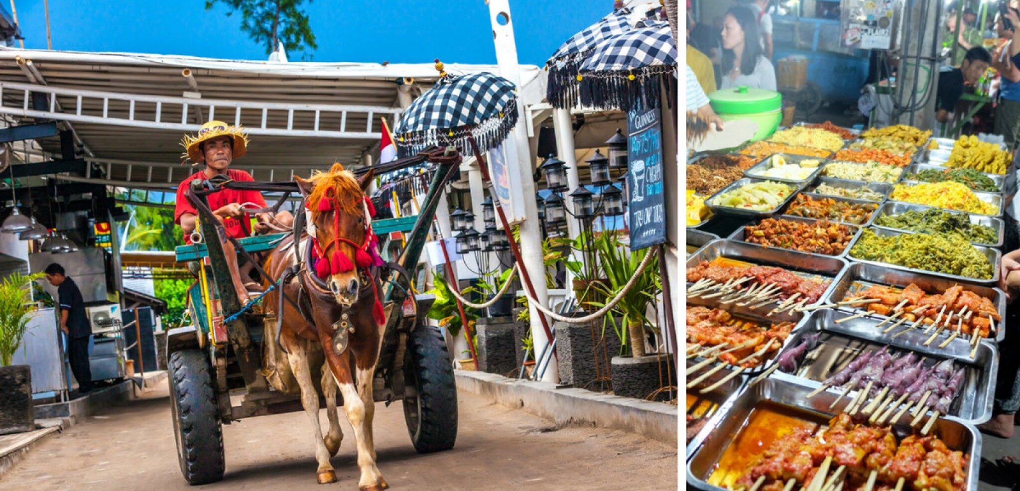 Cidomo & night market à Gili Trawangan