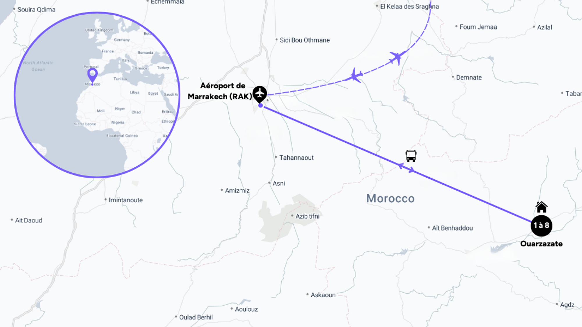 L'itinéraire de votre séjour au Maroc