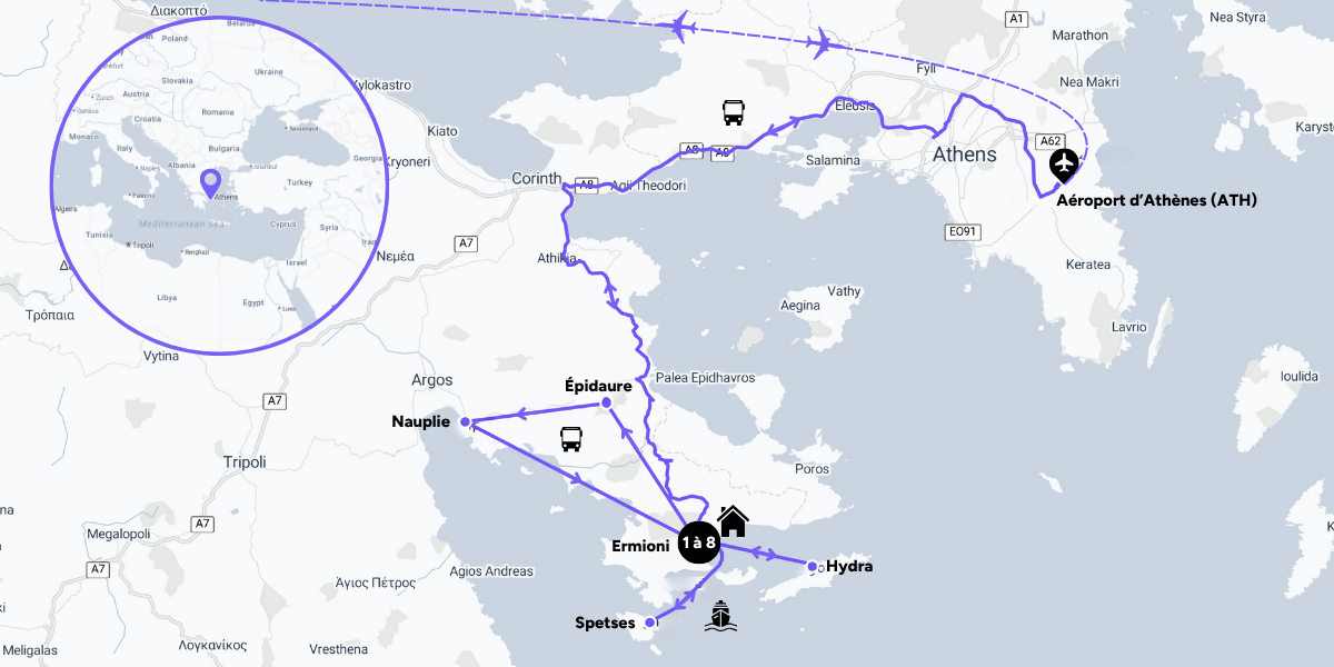 L'itinéraire de votre voyage 