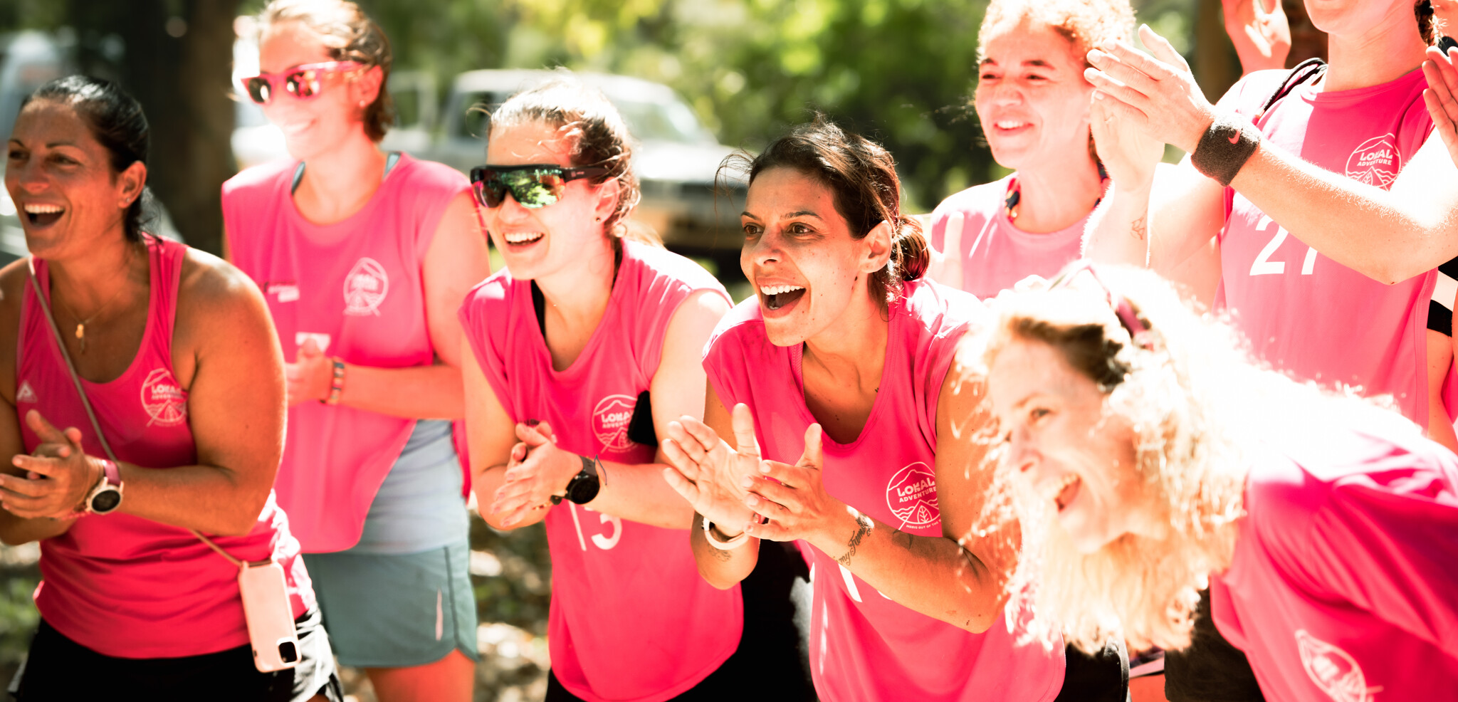 Sous les encouragements des autres participantes !