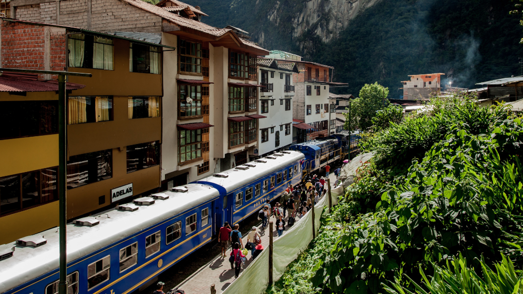 Le train andin qui relie Aguas Calientes au Machu Picchu